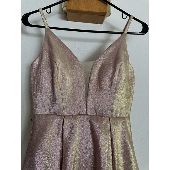 Windsor Rosegold Dress Size 1  Prom Formal Gown Fit & Flare Sleeveless Pockets - Picture 12 of 14